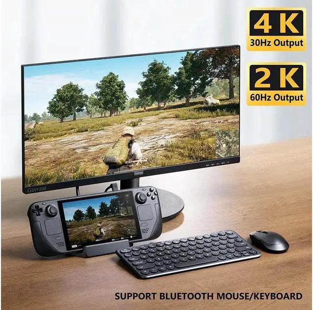 Alt view image 4 of 6 - BONAEVER Steam Deck Dock - Docking Station for Steam Deck Stand Base USB-C Hub with HDMI 4K 3 USB 3.0 & 65W Charging Port For Switch Monitor Handle