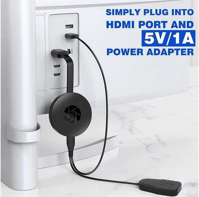 Alt view image 2 of 7 - BONAEVER Wireless Display Dongle Adapter 4K HDMI Wireless Adapter MiraScreen Dongle Standreaming Media Player Screen Mirroring Support Miraca Stand Airplay DLNA TV Monitor