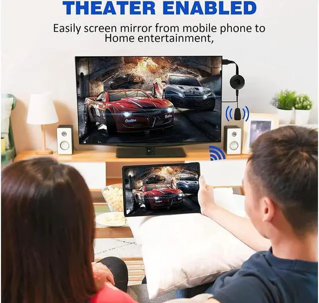 Alt view image 6 of 7 - BONAEVER Wireless Display Dongle Adapter 4K HDMI Wireless Adapter MiraScreen Dongle Standreaming Media Player Screen Mirroring Support Miraca Stand Airplay DLNA TV Monitor