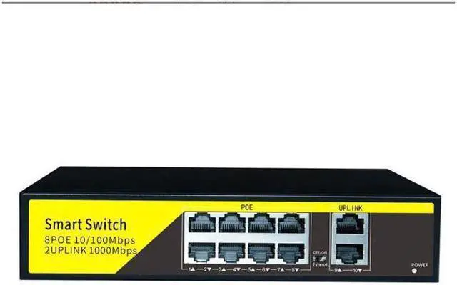 Alt view image 6 of 7 - BONAEVER 10-Port PoE Switch Gigabit Ethernet 2 Port Uplink 802.3AT/AF 120W Cat5 Unmanaged Metal Smart Desktop Network Power Over Ethernet Injector