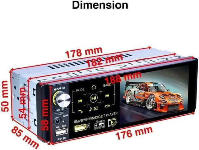 Alt view image 2 of 7 - BONAEVER Single DIN Car Bluetooth Radio with Capacitive Touch Screen FM/AM/RDS Standereo Radio Receiver Dual USB/AUX-in/SD Port + Backup Camera Standeering Wheel Control