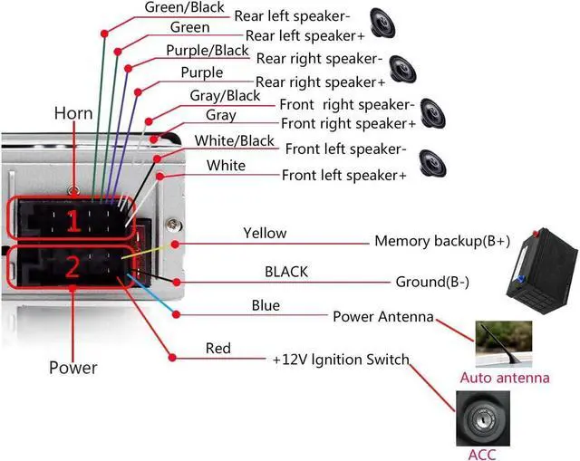 Alt view image 3 of 7 - BONAEVER Bluetooth Vintage Car Standereo MP3 Player Dual Knob Audio Classic Standereos USB/SD/MP3/AUX FM WMA/WAV Radio Receiver H s Free Wireless Remote Control