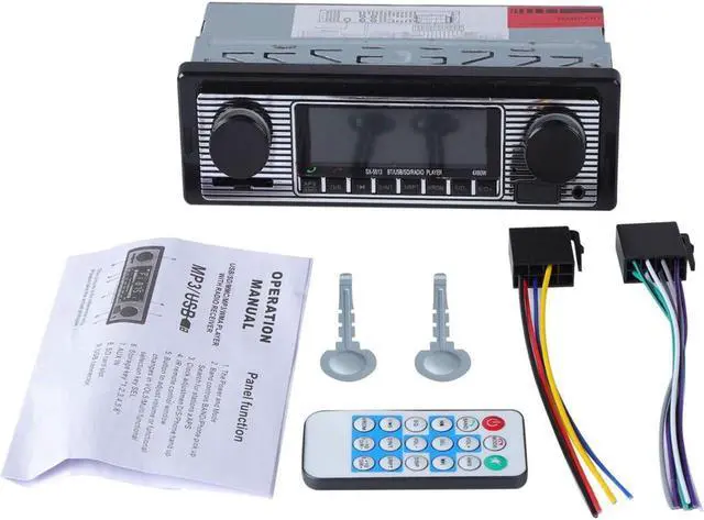 Alt view image 7 of 7 - BONAEVER Bluetooth Vintage Car Standereo MP3 Player Dual Knob Audio Classic Standereos USB/SD/MP3/AUX FM WMA/WAV Radio Receiver H s Free Wireless Remote Control