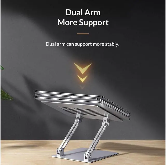 Alt view image 2 of 7 - BONAEVER Portable Laptop Riser Aluminum Adjustable Laptop Stand Ergonomic Computer Notebook Stand andolder with Heat Vent for MacBook Air Pro Dell XPS HP Up To 17''