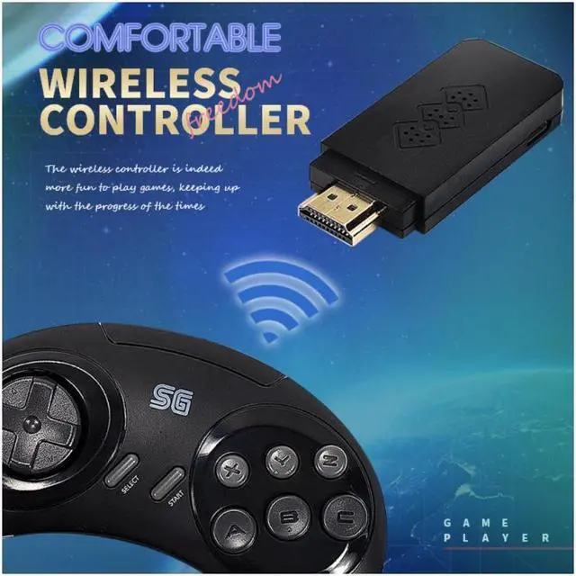Alt view image 4 of 7 - BONAEVER USB Wireless Hand Held 4K HD Video Retro Game Console Build In 900+ Games Dual Wireless Gamepad para SEGA Game Console