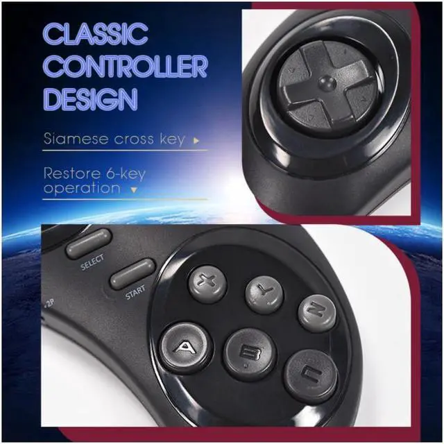 Alt view image 5 of 7 - BONAEVER USB Wireless Hand Held 4K HD Video Retro Game Console Build In 900+ Games Dual Wireless Gamepad para SEGA Game Console