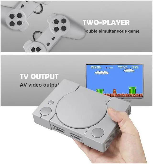 Alt view image 5 of 7 - Mini Handheld Retro Video Game Console 8 Bit Portable Dual Players AV Output Family TV Video Game 620 Games For PS1 FC