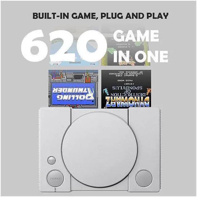 Alt view image 6 of 7 - Mini Handheld Retro Video Game Console 8 Bit Portable Dual Players AV Output Family TV Video Game 620 Games For PS1 FC