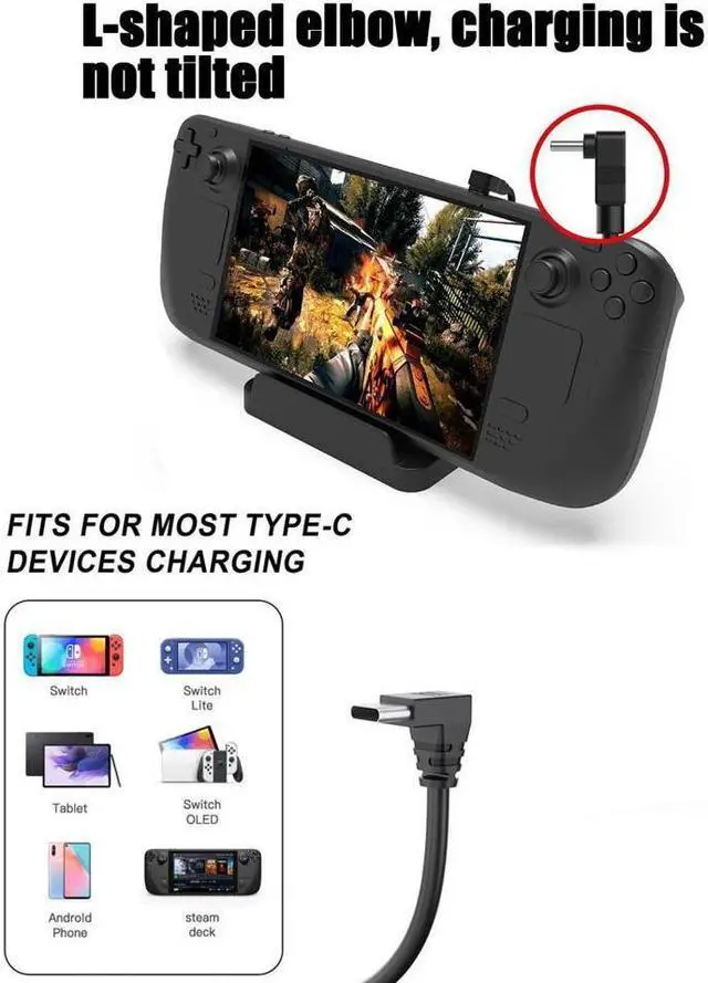Alt view image 4 of 7 - BONAEVER TV Docking Station for Valve Steam Deck 3 in 1 Hub Charger Stand Dock with 2 USB USB-C PD Charging Port