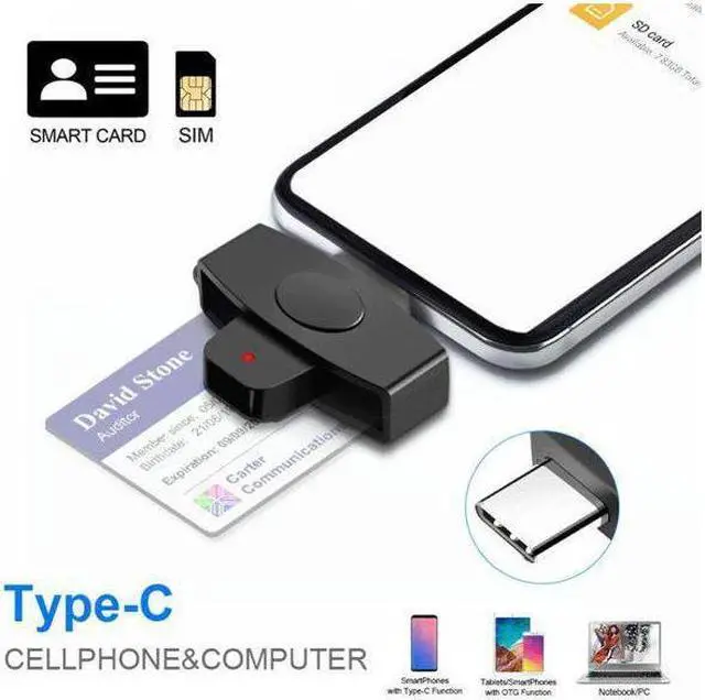 Alt view image 3 of 7 - BONAEVER Type C CAC Card Reader Military USB C Common Access CAC Smart Card Reader Credit Card Reader/CAC Chip Card Reader For Android Phones MacBook Pro iMac
