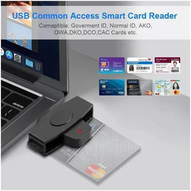 Alt view image 7 of 7 - BONAEVER Type C CAC Card Reader Military USB C Common Access CAC Smart Card Reader Credit Card Reader/CAC Chip Card Reader For Android Phones MacBook Pro iMac