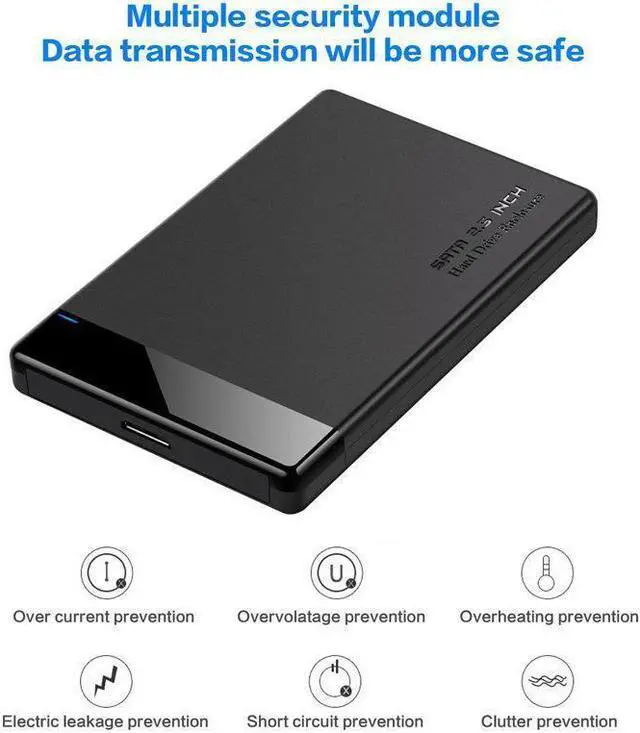 Alt view image 4 of 6 - BONAEVER SATA 2.5-inch USB 3.0 Mobile Hard Drive Box 5Gbps Laptop External Hard Drive Enclosure Hard Disk Case Maximum Support 3BT