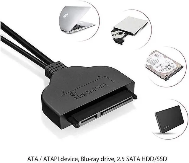 Alt view image 6 of 7 - USB 3.0 to SATA 22pin Data Power Cable Adapter for Laptop HDD 2.5 inch HDD or SSD Hard Disk Drive Black