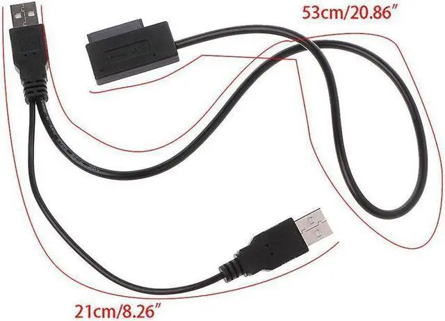 Alt view image 4 of 5 - BONAEVER Usb 2.0 Type A To 13 pin( 7+6) Sata Adapter Cable External Power For Cd-rom Dvd-rom