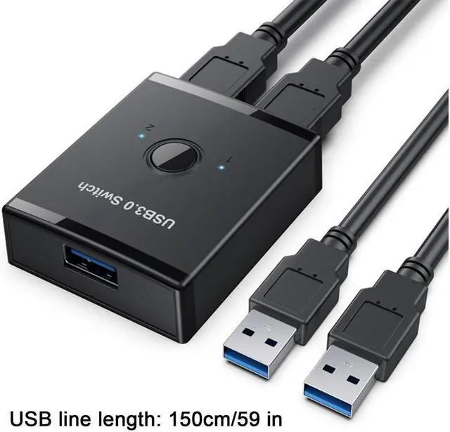 Main image of BONAEVER usb switch kvm usb hub 3.0 switcher selector kvm switch for keyboard pc mouse printer 1 pc sharing 2 devices