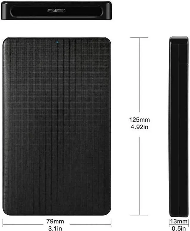 Alt view image 2 of 7 - 2.5 Inch Hard Drive Case, USB 3.0 External Hard Drive Enclosure Enclosure SATA I II III HDD SSD 9.5mm and 7mm [UASP Support] Tool Free Black