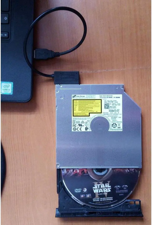 Alt view image 7 of 7 - BONAEVER USB 2.0 to 13 Pin Slimline SATA Laptop CD/DVD ROM Optical Drive Adapter Cable Black - 35cm