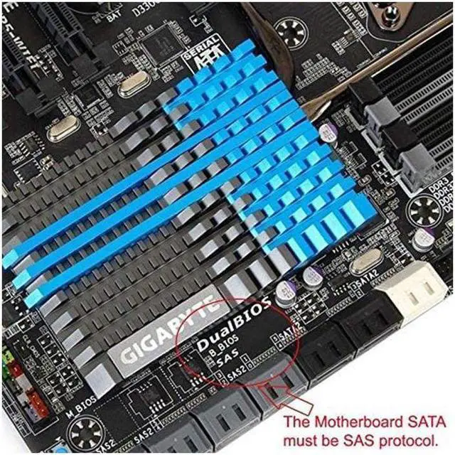 Alt view image 4 of 6 - BONAEVER SFF-8482 SAS to SATA 22 Pin (7+15 Pin) Computer Cable Connector Hard Disk Drive Raid Adapter with 15 Pin Power Port