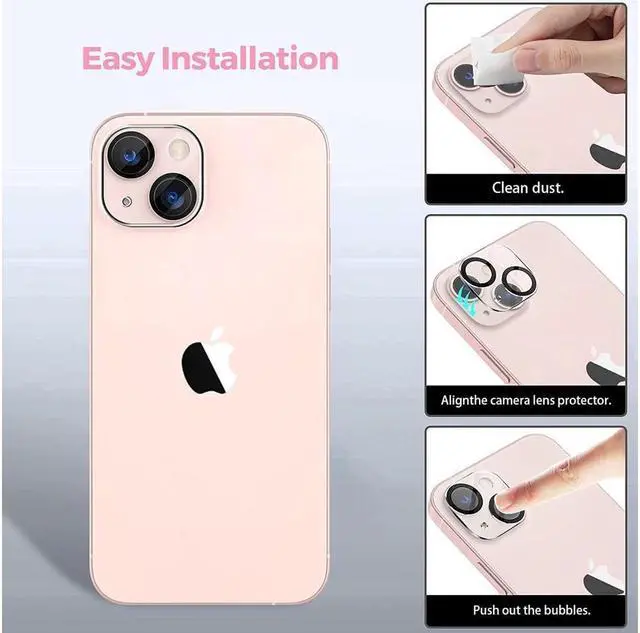 Alt view image 2 of 6 - BONAEVER 3 Pack Tempered Glass Screen Protector Compatible with iPhone 13 Mini 5.4 inch with 3 Pack Camera Lens Protector [9H Hardness] [Scratch Resi Standant]