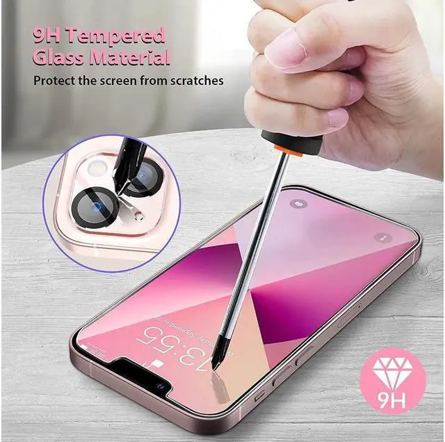 Alt view image 4 of 6 - BONAEVER 3 Pack Tempered Glass Screen Protector Compatible with iPhone 13 Mini 5.4 inch with 3 Pack Camera Lens Protector [9H Hardness] [Scratch Resi Standant]
