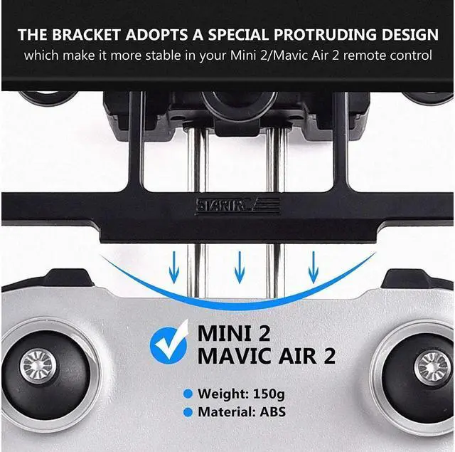 Alt view image 3 of 7 - BONAEVER Mini 3 Pro Mount Holder 4.6-8 Inch Smartphone Holder Mobile Phone Stand for DJI Mini 3 Pro/Mini 2/Mavic 3/Air 2S Controller Platinum Accessories