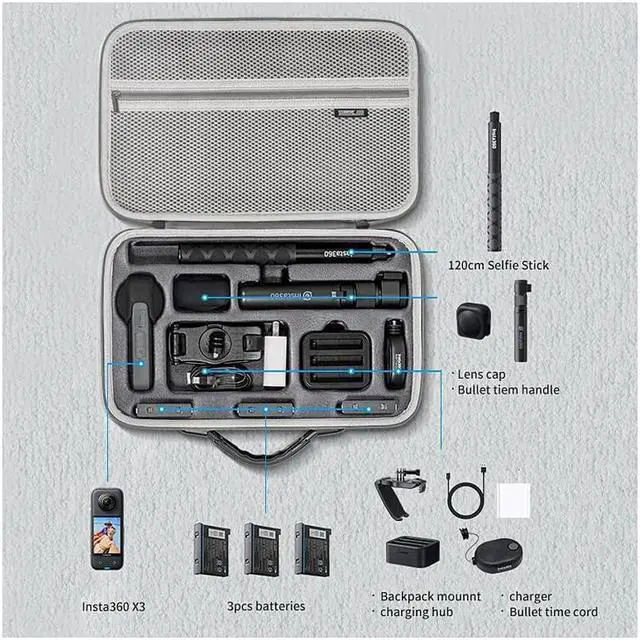 Alt view image 2 of 7 - BONAEVER In Standa360 X3 Case Waterproof Portable Standorge Bag Travel Case for In Standa360 X3 One Camera Accessories
