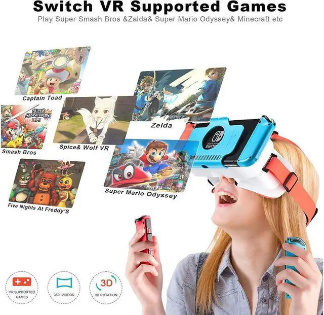 Alt view image 4 of 7 - BONAEVER VR Headset for Nintendo Switch / Switch OLED Model/Nintendo Switch 3D VR (Virtual Reality) Glasses Switch VR Labo Goggles Headset for Nintendo Switch