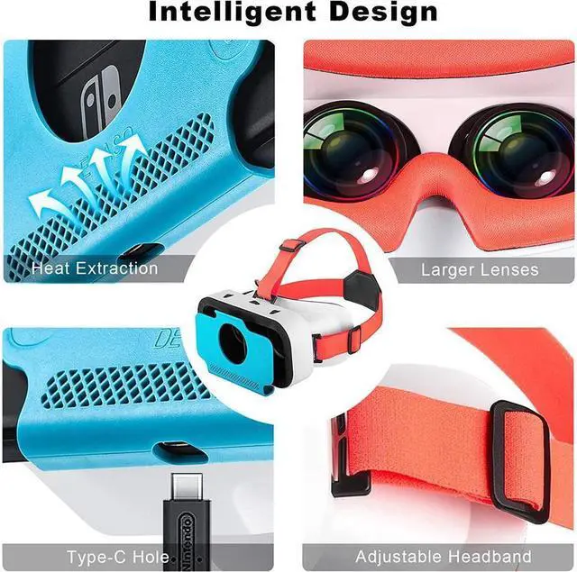 Alt view image 6 of 7 - BONAEVER VR Headset for Nintendo Switch / Switch OLED Model/Nintendo Switch 3D VR (Virtual Reality) Glasses Switch VR Labo Goggles Headset for Nintendo Switch
