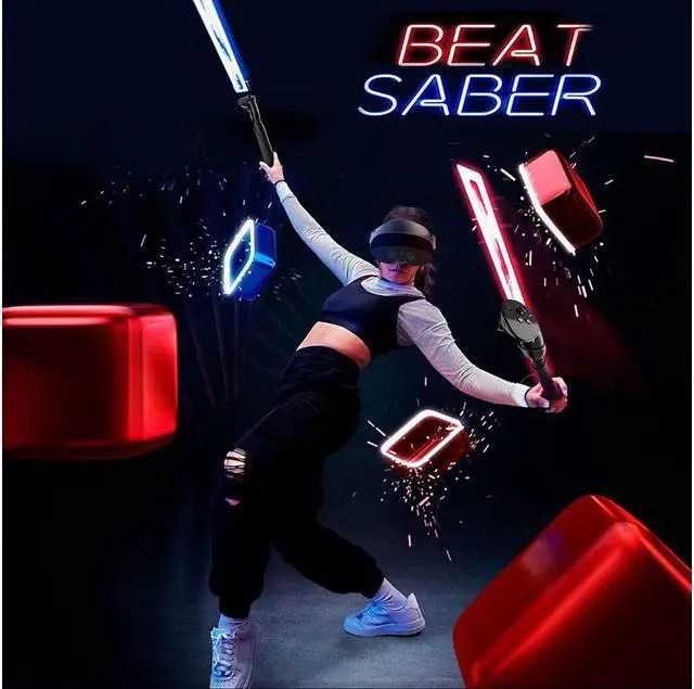 Alt view image 3 of 7 - BONAEVER VR Saber Handles VR Gaming Controller Handles for Meta Que Stand Pro Silicone Que Stand Pro Controller Accessory for Beat Saber Golf+ Badminton Baseball Game