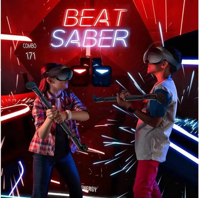 Alt view image 2 of 7 - BONAEVER VR Saber Handles VR Gaming Controller Handles for Meta Que Stand Pro Silicone Que Stand Pro Controller Accessory for Beat Saber Golf+ Badminton Baseball Game