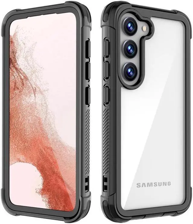 Main image of BONAEVER For Samsung Galaxy S23 Plus Case with Built in Screen Protector Military Grade Protection Shockproof Protective Cover Black