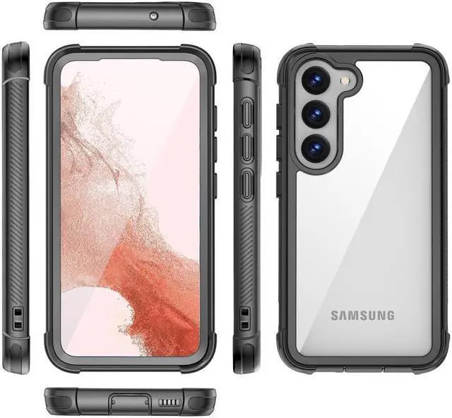 Alt view image 6 of 7 - BONAEVER For Samsung Galaxy S23 Plus Case with Built in Screen Protector Military Grade Protection Shockproof Protective Cover Black