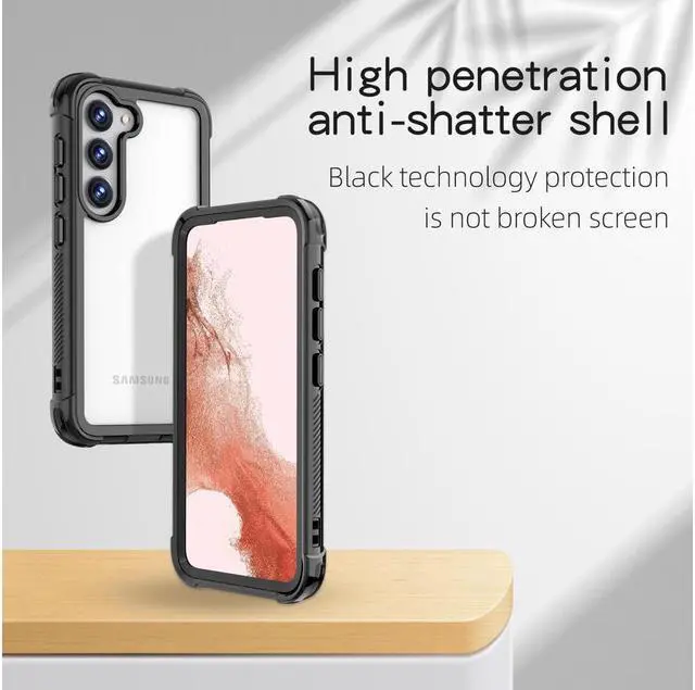 Alt view image 5 of 7 - BONAEVER For Samsung Galaxy S23 Plus Case with Built in Screen Protector Military Grade Protection Shockproof Protective Cover Black