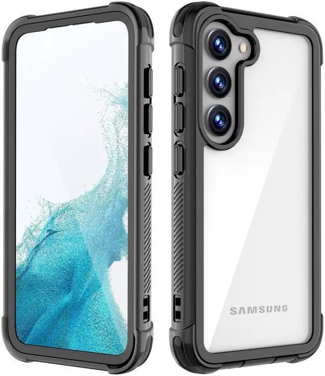 Main image of BONAEVER For Samsung Galaxy S23 6.1 inch Case with Built in Screen Protector Military Grade Protection Shockproof Protective Cover Black