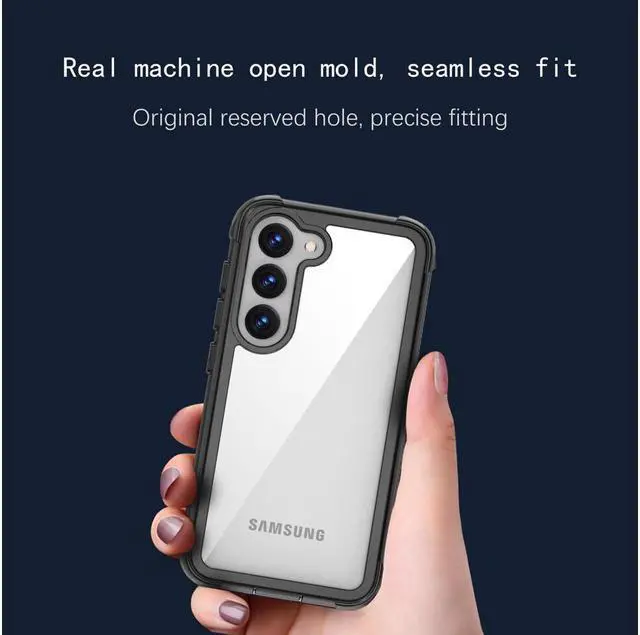 Alt view image 3 of 7 - BONAEVER For Samsung Galaxy S23 6.1 inch Case with Built in Screen Protector Military Grade Protection Shockproof Protective Cover Black