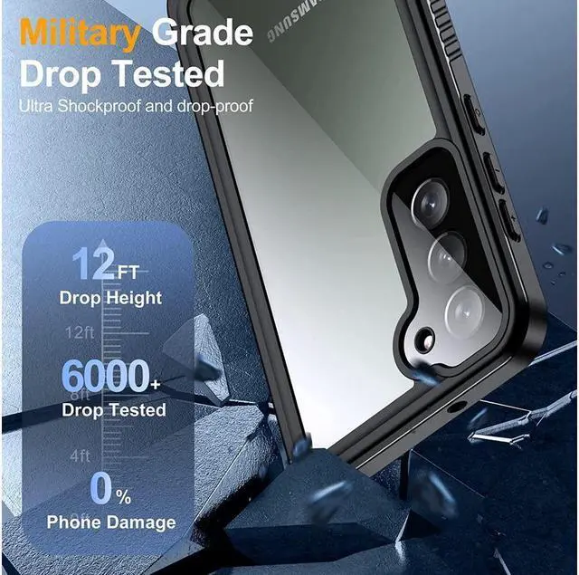 Alt view image 6 of 7 - BONAEVER For Samsung Galaxy S23 6.1 inch Case Waterproof Built-in Screen Protector [12FT Military Shockproof] IP68 Waterproof Full-Body Anti-Scratched Rugged Case