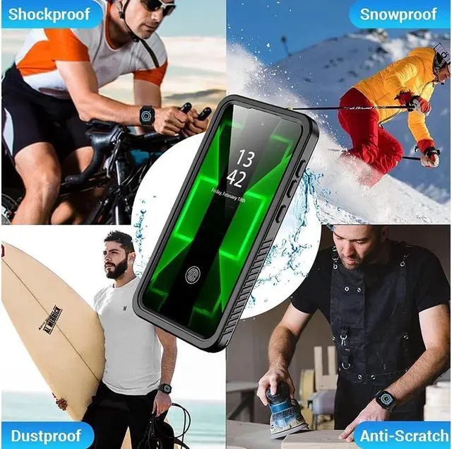 Alt view image 4 of 7 - BONAEVER for Samsung Galaxy S23 Case Waterproof Galaxy S23 Case with Built-in Screen Protector [Support Fingerprint Unlock] Rugged S23 Phone Cover