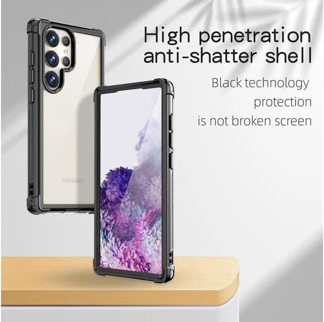 Alt view image 4 of 7 - BONAEVER For Samsung Galaxy S23 Ultra 6.8 inch Case with Built in Screen Protector Military Grade Protective Shockproof Protective Cover Black