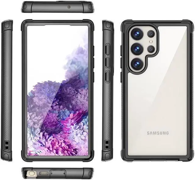 Alt view image 6 of 7 - BONAEVER For Samsung Galaxy S23 Ultra 6.8 inch Case with Built in Screen Protector Military Grade Protective Shockproof Protective Cover Black