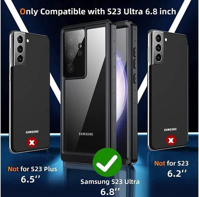 Alt view image 2 of 7 - BONAEVER For Samsung Galaxy S23 Ultra Case Waterproof Waterproof Case with Built-in Screen Protector Protective Cover for Galaxy S23 Ultra 6.8'' 2023