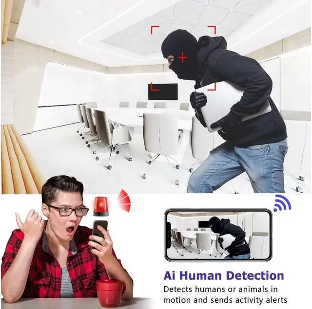 Alt view image 4 of 7 - BONAEVER 1080P WiFi Camera Motion Sound Detector Portable Small Camera HD Home Security Camera Infrared Indoor Outdoor Camera APP Remote Monitoring Camera
