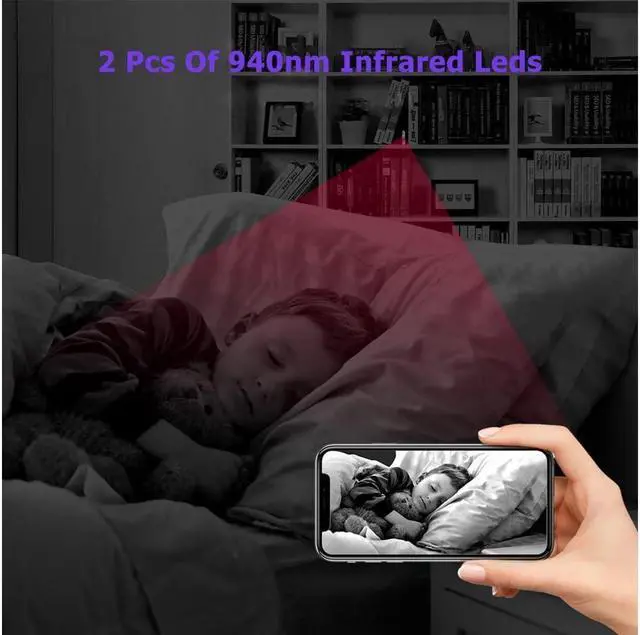 Alt view image 6 of 7 - BONAEVER 1080P WiFi Camera Motion Sound Detector Portable Small Camera HD Home Security Camera Infrared Indoor Outdoor Camera APP Remote Monitoring Camera