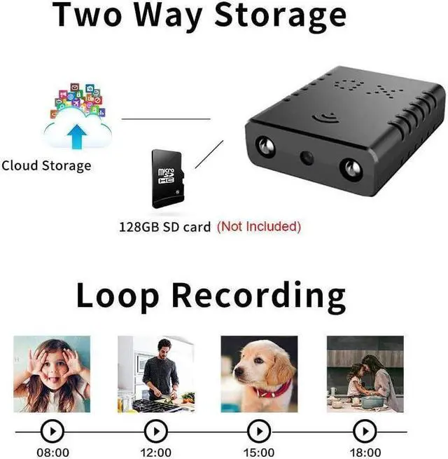Alt view image 4 of 7 - BONAEVER Smalle Stand WiFi Spy Hidden Camera Mini Wireless Camera HD Indoor Home Smalle Stand Spy Nanny Cam Security Cameras with Motion Detector/Night Vision/Cloud Storage