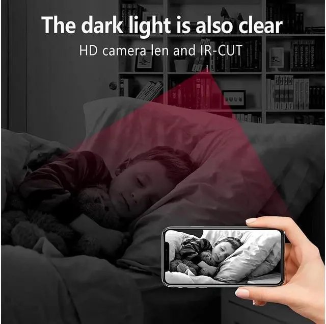 Alt view image 6 of 6 - BONAEVER Mini Spy Hidden Camera HD 1080P WiFi Security Cameras Wireless Nanny Cam with Motion Detection Night Vision for Home Office Indoor Video Surveillance