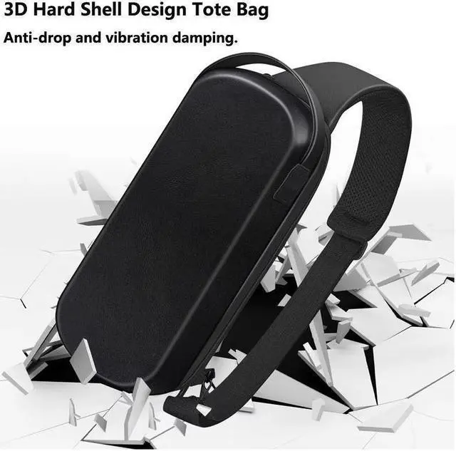 Alt view image 5 of 7 - BONAEVER Travel Carrying Case Storage Messenger Bag Hard EVA Carry Pouch Anti Scratch Waterproof Portable Crossbody Bag Portable H bag for Steam Deck Game Console