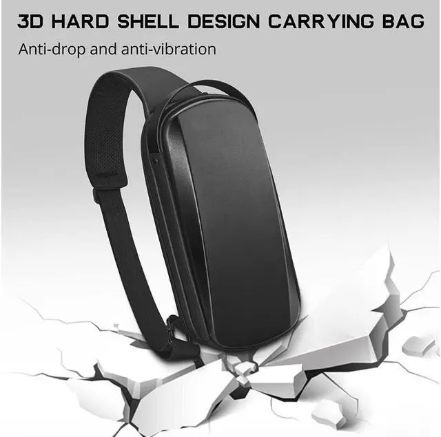 Alt view image 4 of 7 - BONAEVER Carrying Case for Steam Deck Console & Accessories Shockproof Hard Shell Protective Crossbody Shoulder Che Stand Backpack with Pockets for Travel Home
