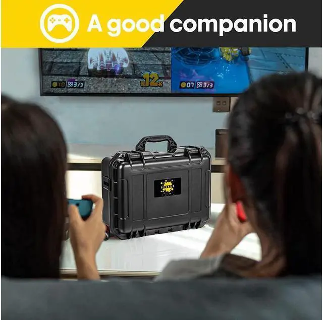 Alt view image 5 of 6 - BONAEVER Carrying Case for Nintendo Switch Travel Case Professional Deluxe Waterproof Hard Case for Nintendo Switch OLED Console Pro Controller Accessories