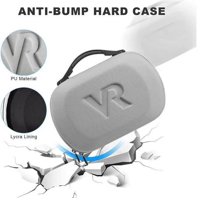 Alt view image 4 of 7 - BONAEVER Carrying Case for Meta Que Stand Pro/Meta Que Stand 2 Hard Travel Case Storage for Meta Que Stand Pro VR Gaming Headset Accessories