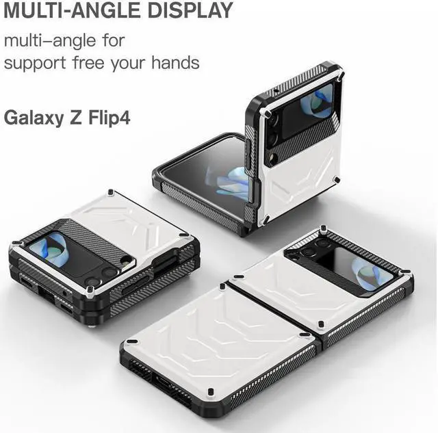 Alt view image 4 of 7 - BONAEVER For Samsung Galaxy Z Flip 4 5G 2022 Case with Slide Camera Cover Military Grade Protective Armor Phone Case Shockproof Cover