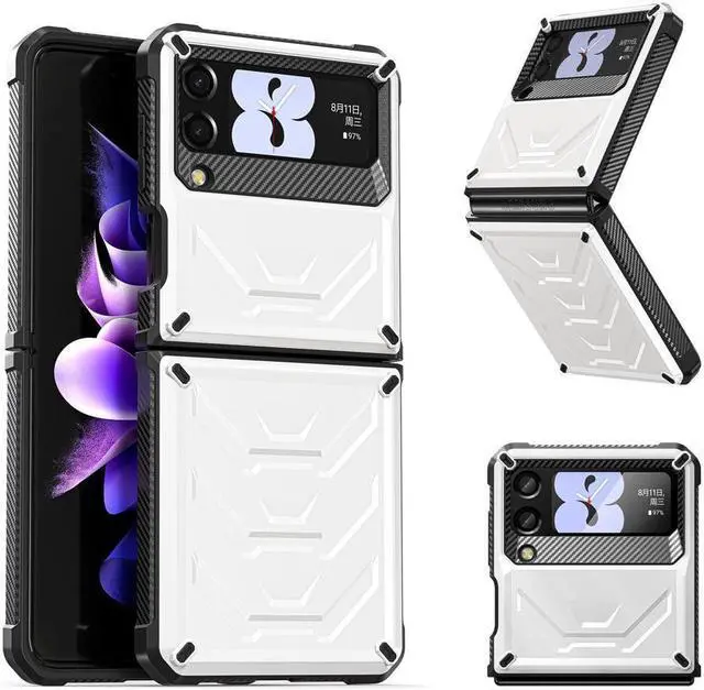 Main image of BONAEVER For Samsung Galaxy Z Flip 3 5G 6.7 inch 2021 Case with Slide Camera Cover Military Grade Protective Armor Phone Case Shockproof Cover